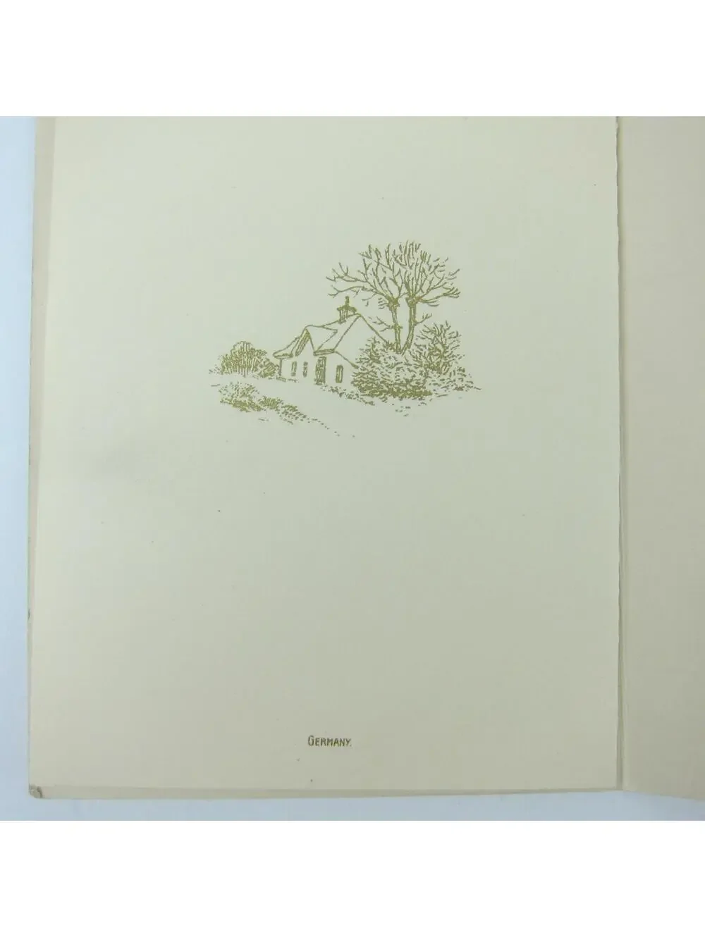Antique Christmas Card Holly Berries Red Ribbon Templemore Poem Germany 1920s